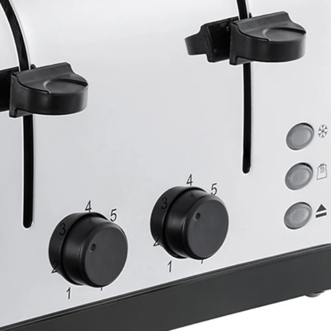 Russell Hobbs Stainless Steel 4-slice Toaster - Black | 28360 - Image 3