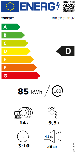 Indesit Built-in Dishwasher 14 Place Settings & 9 Programmes | DIO 3T131 FE UK - Image 3 Indesit Built-in Dishwasher 14 Place Settings & 9 Programmes | DIO 3T131 FE UK - Image 3