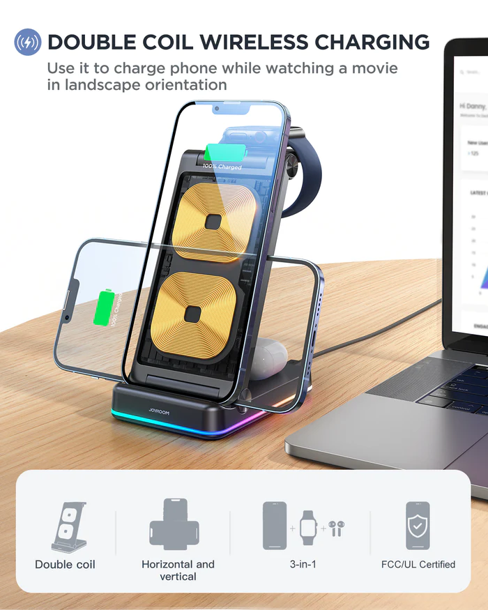 Joyroom 3 in 1 Wireless Charging Station | HL-WQN01 - Image 4
