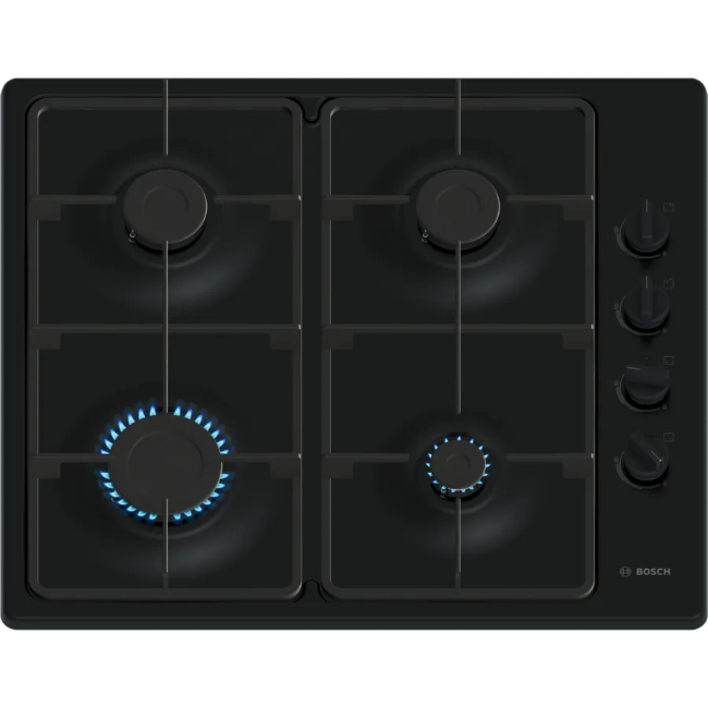 Bosch Series 2 60cm Gas Hob 4 Burner - Black | PBP6B6K60