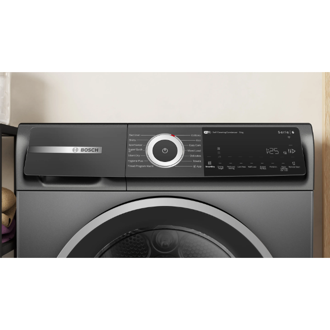 Bosch Series 6 Heat Pump Tumble Dryer 9kg - Cast Iron Grey | WQH246DRIE - Image 3