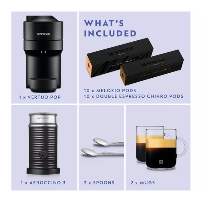 Nespresso Vertuo Pop Coffee Machine Bundle | Black | ENV90.B-PLUSCAPS - Image 3