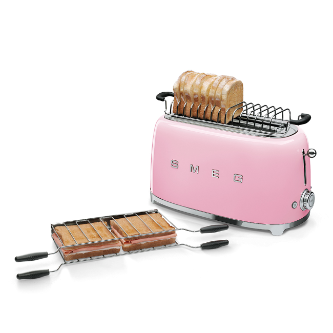Smeg 4 Slice 50's Style Toaster - Pink | TSF02PKUK - Image 2