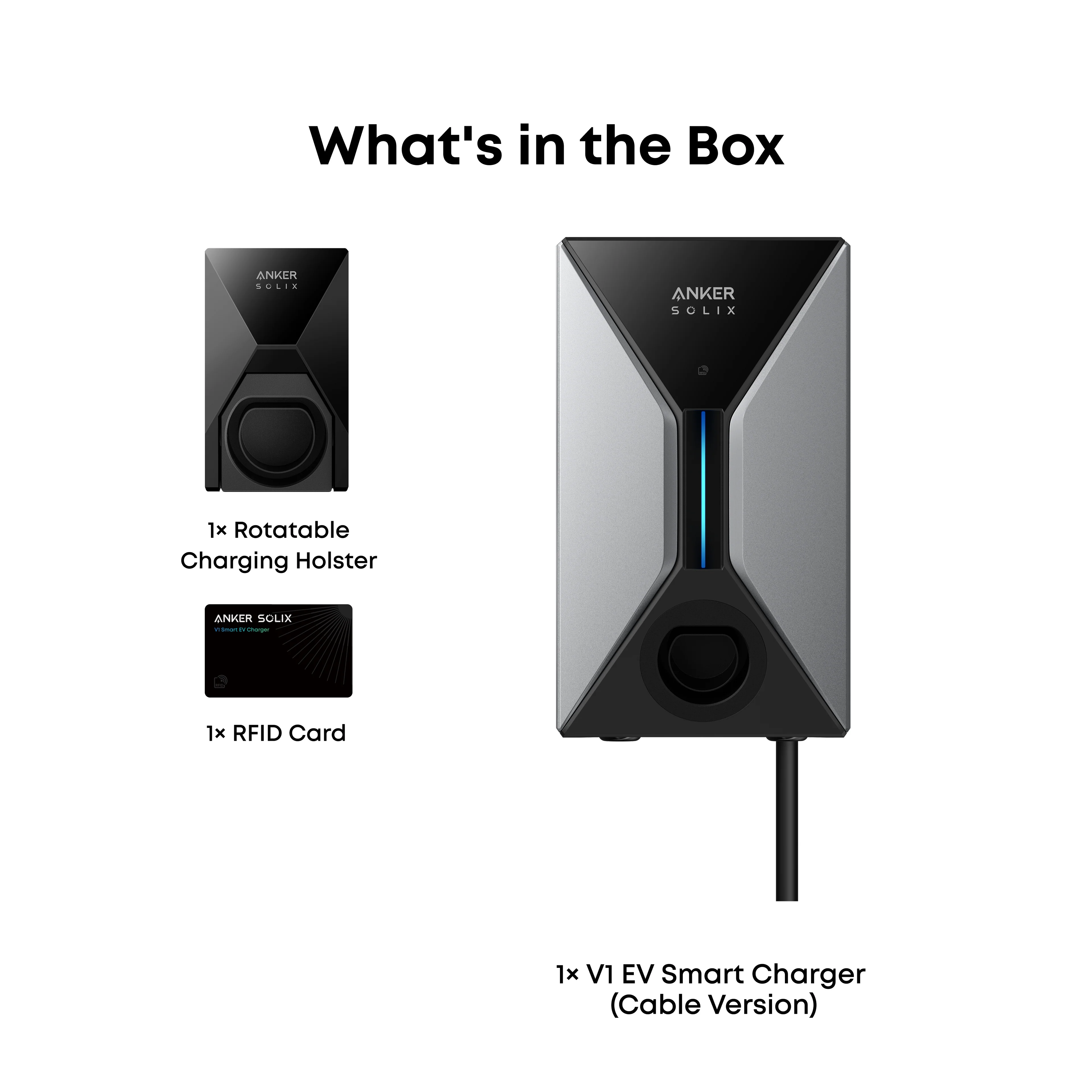 Anker SOLIX V1 Smart EV Charger 7.4kW Cable - Black & Grey | A5191VZ3 - Image 5