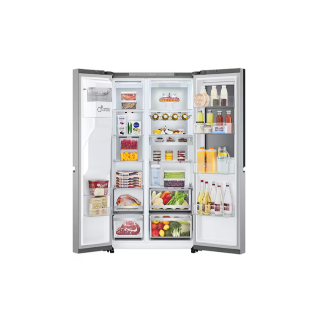 LG 628L InstaView™ Side-By-Side Fridge Freezer - Brushed Steel | GSXE91BSAD - Image 3