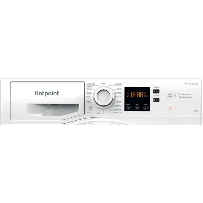 Hotpoint 10kg 1400 Spin Washing Machine - White | NSWA 1045C WW UK N - Image 2 Hotpoint 10kg 1400 Spin Washing Machine - White | NSWA 1045C WW UK N - Image 2