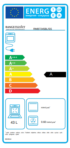 Rangemaster Built-in Double Oven Black & Stainless Steel | RMB7245BL/SS - Image 2