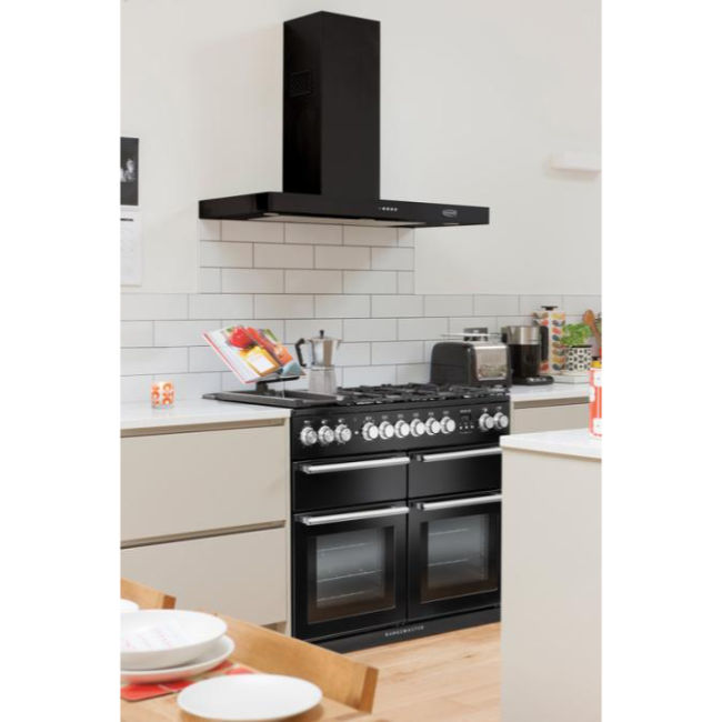 Rangemaster Nexus SE 110 Dual Fuel - Black with Chrome Trim | NEXSE110DFFBL-C - Image 2