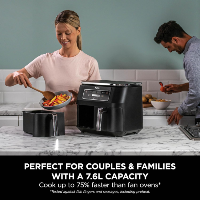 Ninja Foodi 4-in-1 Dual Zone Air Fryer 7.6L | AF200UK - Image 4 Ninja Foodi 4-in-1 Dual Zone Air Fryer 7.6L | AF200UK - Image 4