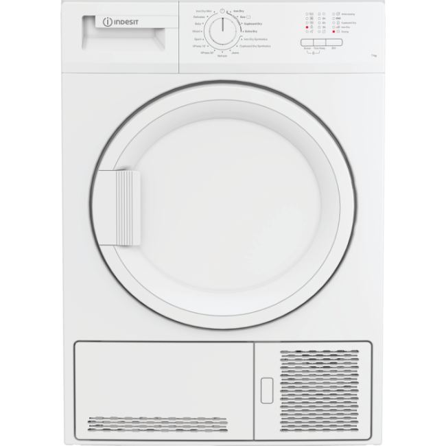 Indesit Condenser Dryer 8kg - White | CYDC82WWGLUK Indesit Condenser Dryer 8kg - White | CYDC82WWGLUK