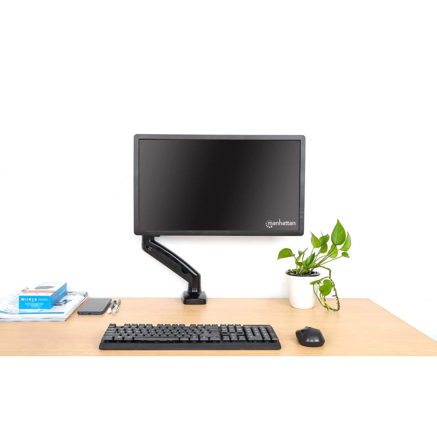 Manhattan Single Monitor Desk Mount - Aluminium | 462303 - Image 2