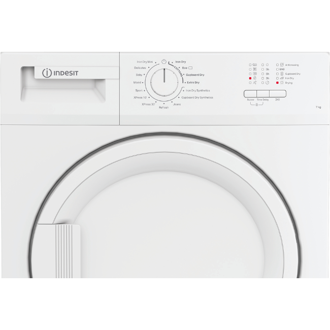 Indesit Condenser Dryer 8kg - White | CYDC82WWGLUK - Image 5 Indesit Condenser Dryer 8kg - White | CYDC82WWGLUK - Image 5