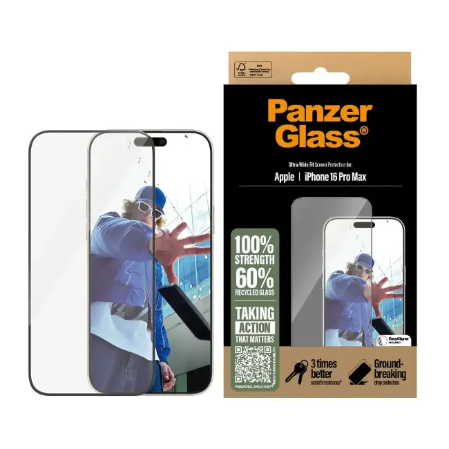Panzer Apple iPhone 16 Pro Max Screen Protector | Ultra-Wide Fit | 2864