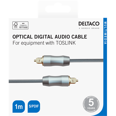 Deltaco Toslink to Toslink Optical Cable | 1m | TOTO11R - Image 3