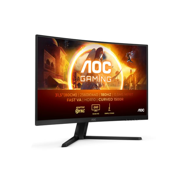 Aoc 32" Quad HD Curved Gaming Monitor - Black | CQ32G4VE - Image 4
