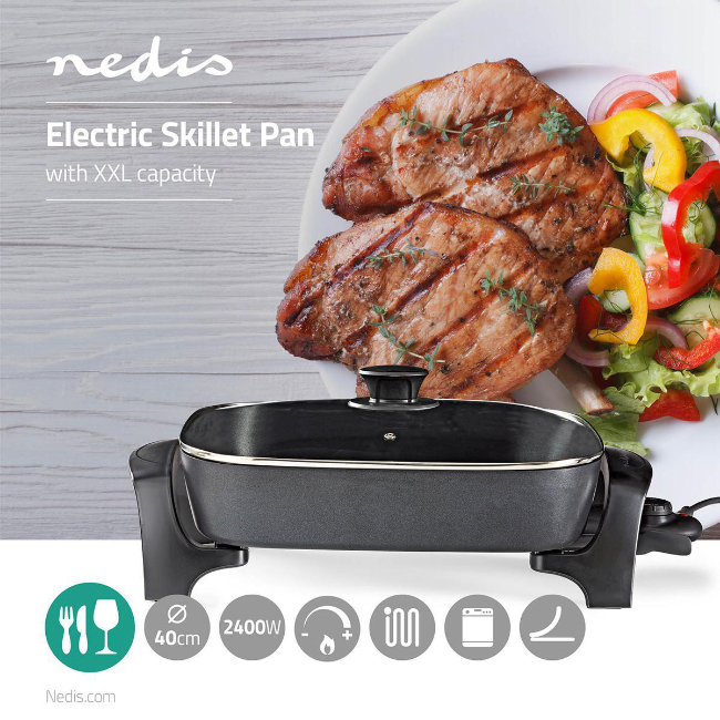 Nedis Electric Skillet Frying Pan 40cm | 268382 - Image 3