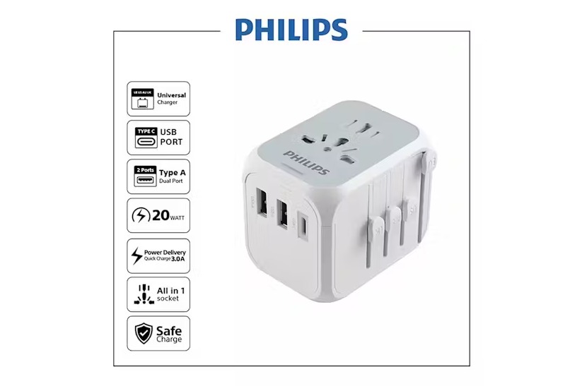 Philips World Travel Adapter - White | WTRAV3351 - Image 2