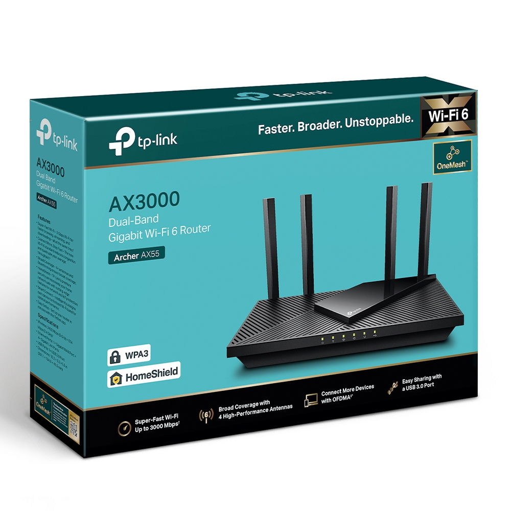 TP-Link Archer AX55 AX3000 Dual Band Gigabit Wi-Fi 6 Router | ARCHER-AX55 - Image 4