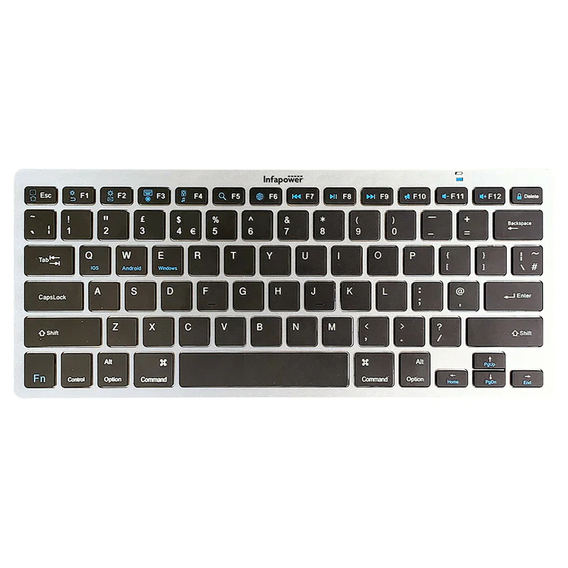Infapower X207 Wireless Bluetooth Keyboard - Silver | 212705 Infapower X207 Wireless Bluetooth Keyboard - Silver | 212705