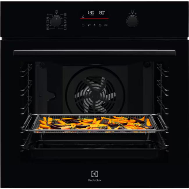 Electrolux 500 SurroundCook Pyrolytic Built-in Single Oven - Black | EOM6P46K