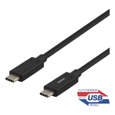 Deltaco 1M USB-C & USB-C Cable - Black | USBC1122M - Image 2