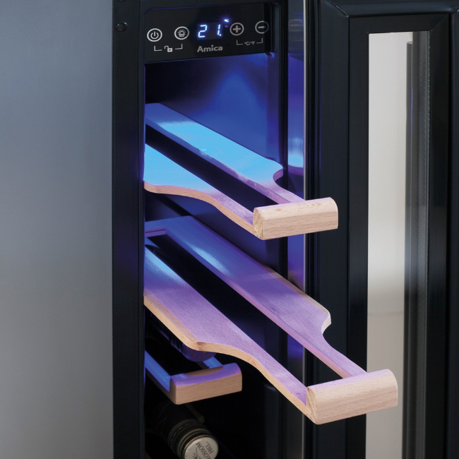 Amica 15cm Freestanding Slimline Wine Cooler in Stainless Steel | AWC150SS - Image 3 Amica 15cm Freestanding Slimline Wine Cooler in Stainless Steel | AWC150SS - Image 3