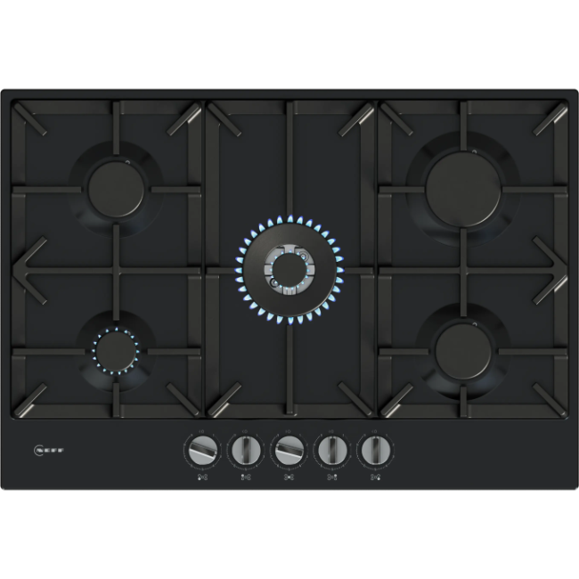 Neff N70 Gas Hob 75cm 5 Burner - Black | T27CIQ8S0