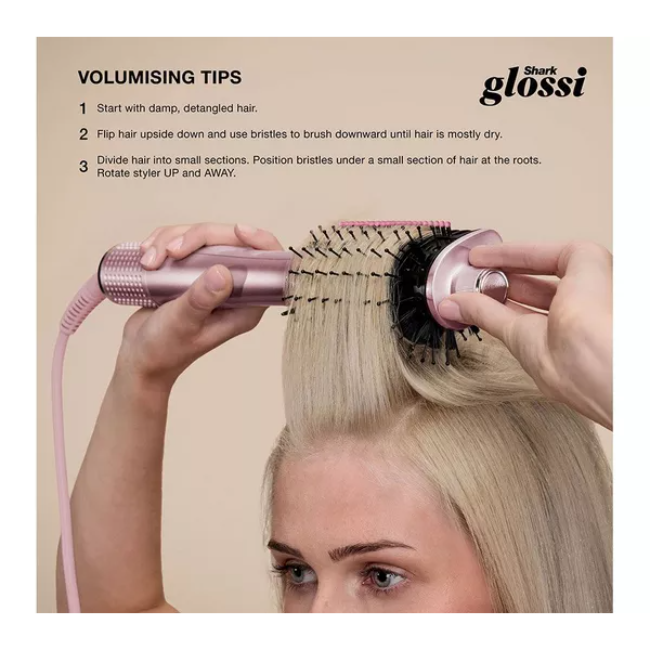 Shark Glossi 2-in-1 Hot Tool and Air Glosser - Lychee | HT302UKPK - Image 4