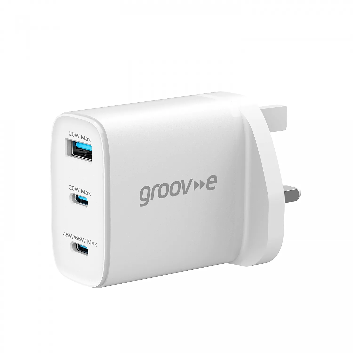 Groove 3-Port USB-C & USB-A Charger 65W | GVMA109WE Groove 3-Port USB-C & USB-A Charger 65W | GVMA109WE