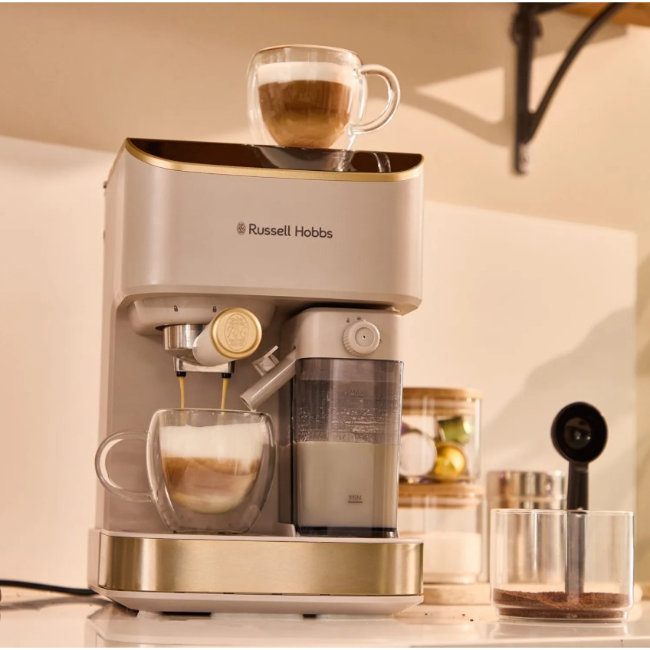 Russell Hobbs Café Genie Espresso Coffee Machine | Stone | 28760 - Image 9