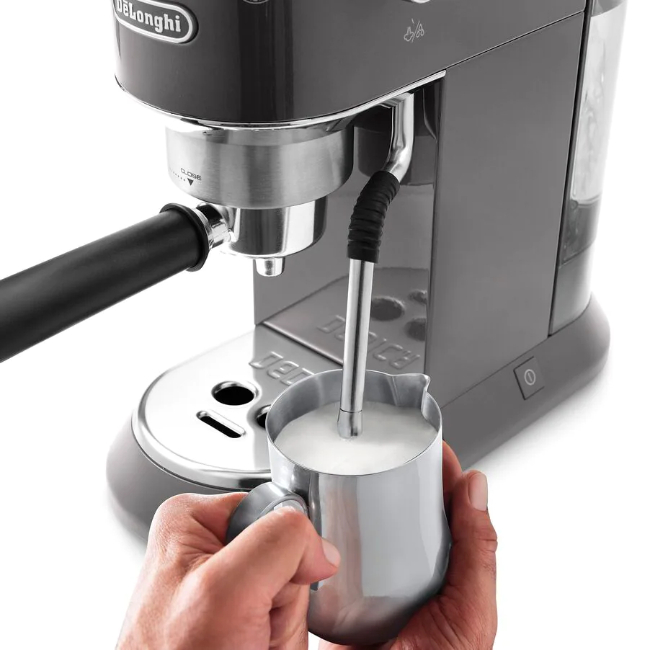 DeLonghi Dedica Arte Manual Espresso Coffee Machine with Frother - Grey | EC885.GY - Image 4