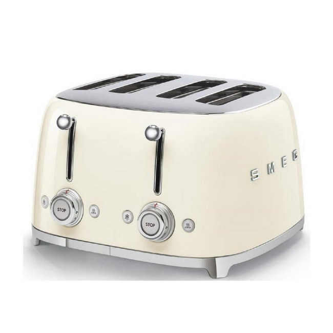 Smeg 4 Slice Retro Style Toaster Cream | TSF03CRUK - Image 1 Smeg 4 Slice Retro Style Toaster Cream | TSF03CRUK - Image 1