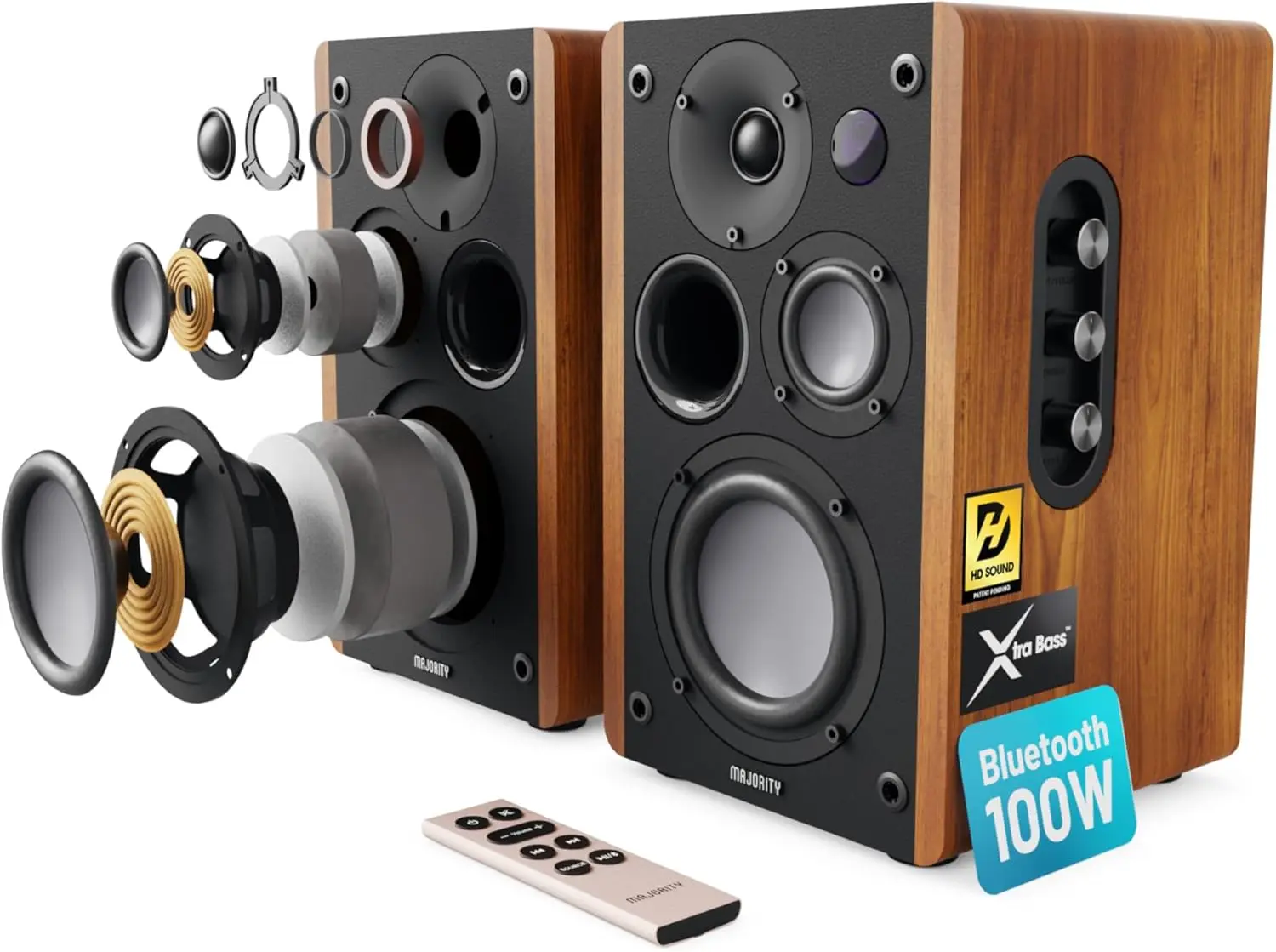 Majority D100 Bluetooth Speakers | 100w | Wood | 1000002995 Majority D100 Bluetooth Speakers | 100w | Wood | 1000002995