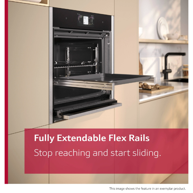 Neff N90 Built-In Single Oven with Added Steam function Oven with Slide'n'Hide - Black | B69VY7MY0 - Image 5