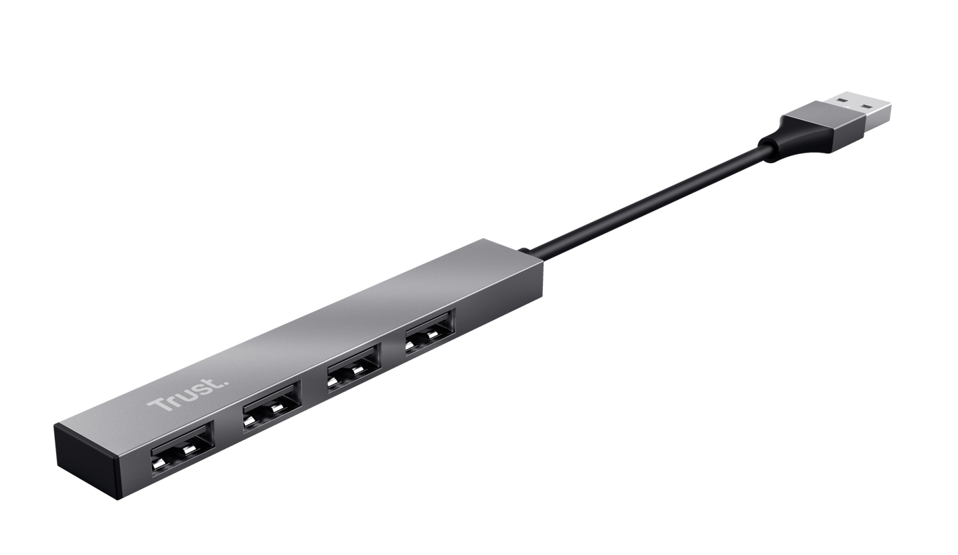Trust 4-Port Mini USB Hub - Aluminium | T23786 - Image 2