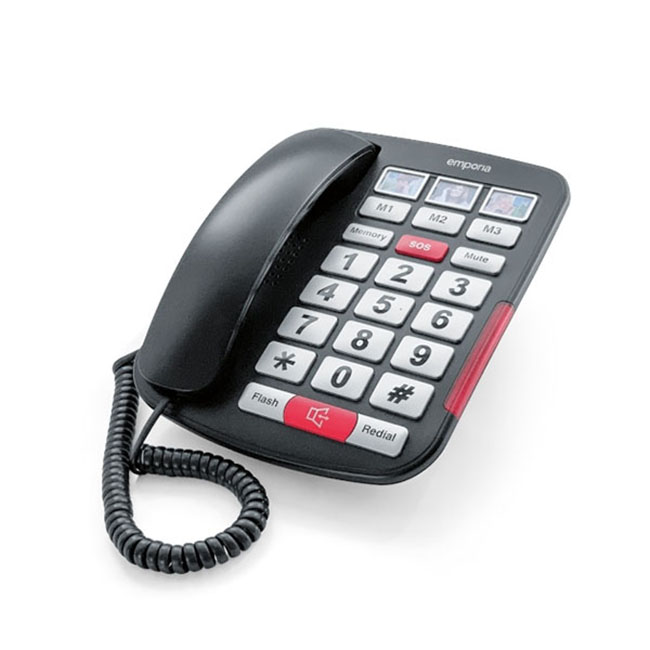 Emporia  Big-Button Amplified Corded Home Phone Black/Silver | AMPLi40 Emporia  Big-Button Amplified Corded Home Phone Black/Silver | AMPLi40