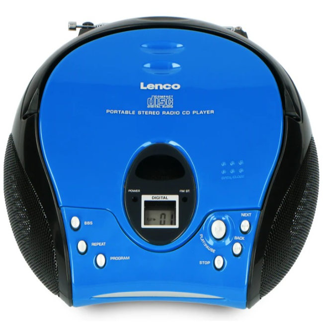 Lenco SCD-24 FM Radio With CD Player | Blue & Black | SCD-24-BLUE - Image 2
