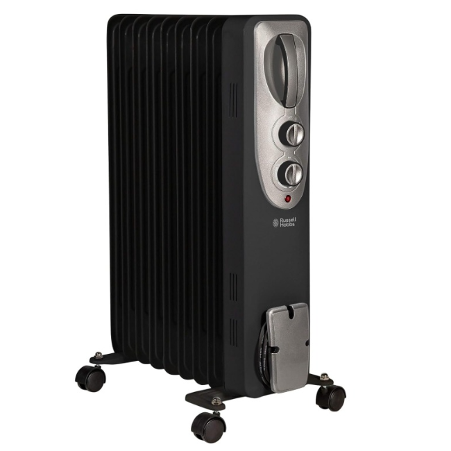 Russell Hobs Oil Radiator 2kw | Black | RHOFR5002B