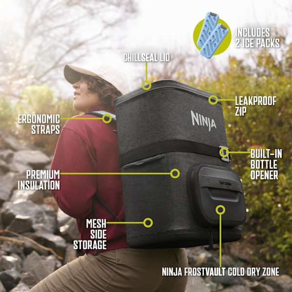 Ninja FrostVault Go 17l 24-Can Backpack Soft Cooler | Charcoal Grey | FF124EUUKCG - Image 7
