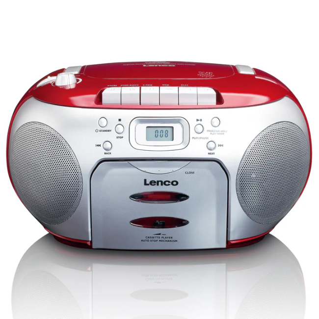 Lenco Portable FM Radio CD Cassette Player | Red | SCD-420RD