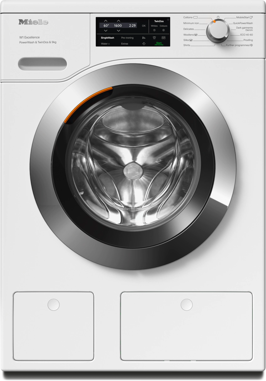 Miele TwinDos 9KG 1600 Spin Washing Machine - White | WEI865WCS Miele TwinDos 9KG 1600 Spin Washing Machine - White | WEI865WCS