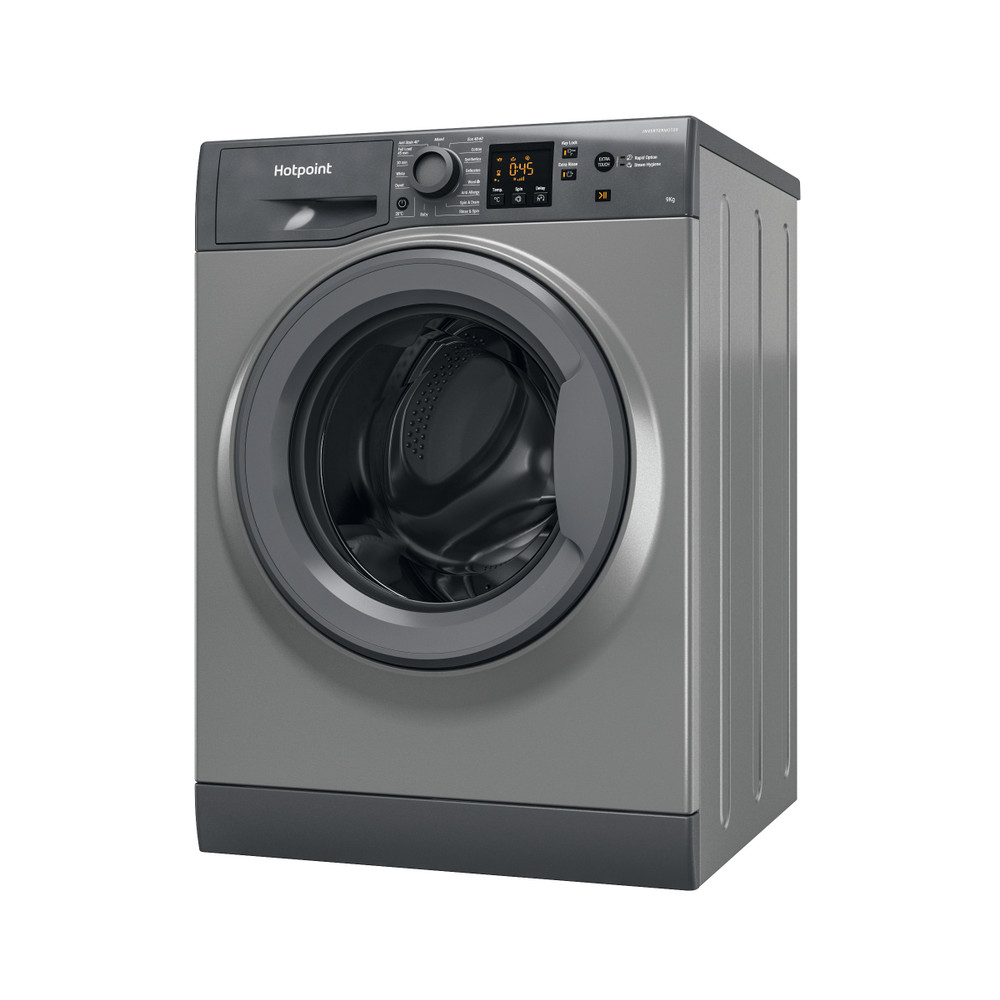 Hotpoint Anti-stain Washing Machine 9kg - Graphite | HNR9W64GGIRE - Image 2 Hotpoint Anti-stain Washing Machine 9kg - Graphite | HNR9W64GGIRE - Image 2