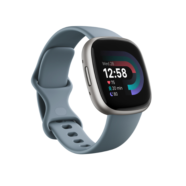Fitbit Versa 4 Smartwatch - Waterfall Blue / Platinum Aluminium | FB523SRAG Fitbit Versa 4 Smartwatch - Waterfall Blue / Platinum Aluminium | FB523SRAG