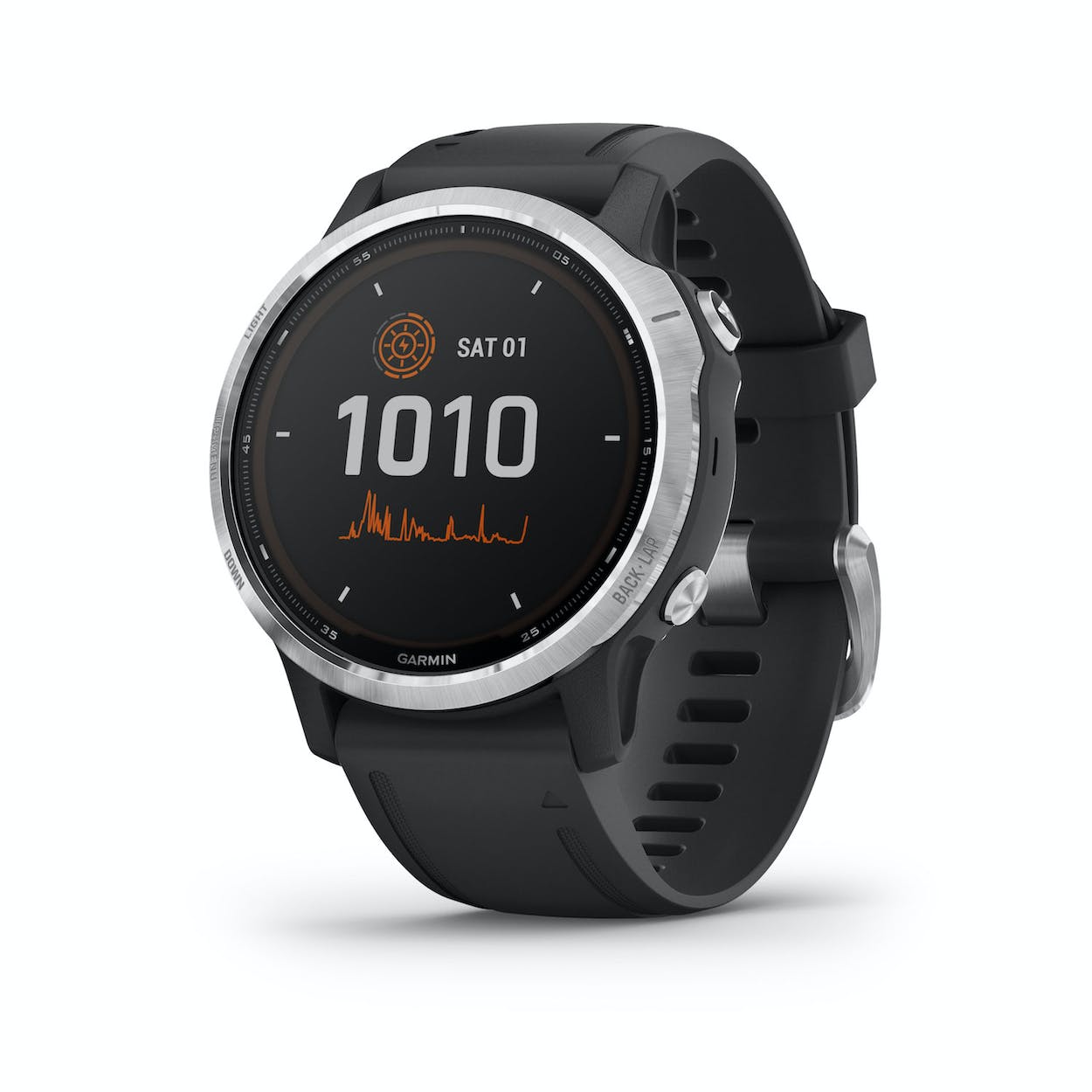 Garmin Fenix 6S Solar Smartwatch - Silver with Black Band | 010-02409-00 Garmin Fenix 6S Solar Smartwatch - Silver with Black Band | 010-02409-00