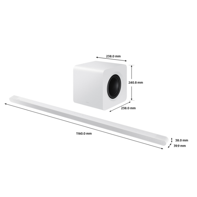 Samsung S801D Ultra Slim 3.1.2ch Lifestyle Soundbar with Subwoofer - White | HW-S801D-XU - Image 7