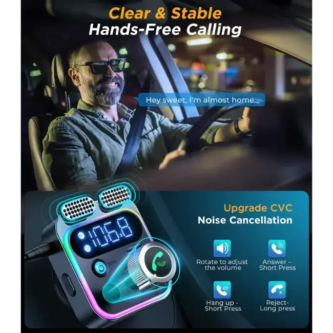 Joyroom 48W Car Wireless FM Transmitter | Silver | HL-CL16 - Image 6