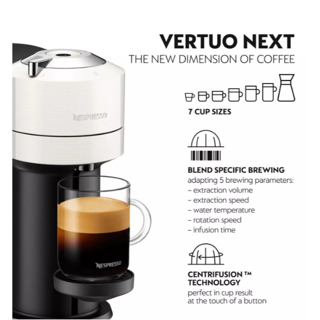 Delonghi Vertuo Next Nespresso Coffee Machine | White | ENV120.W - Image 3