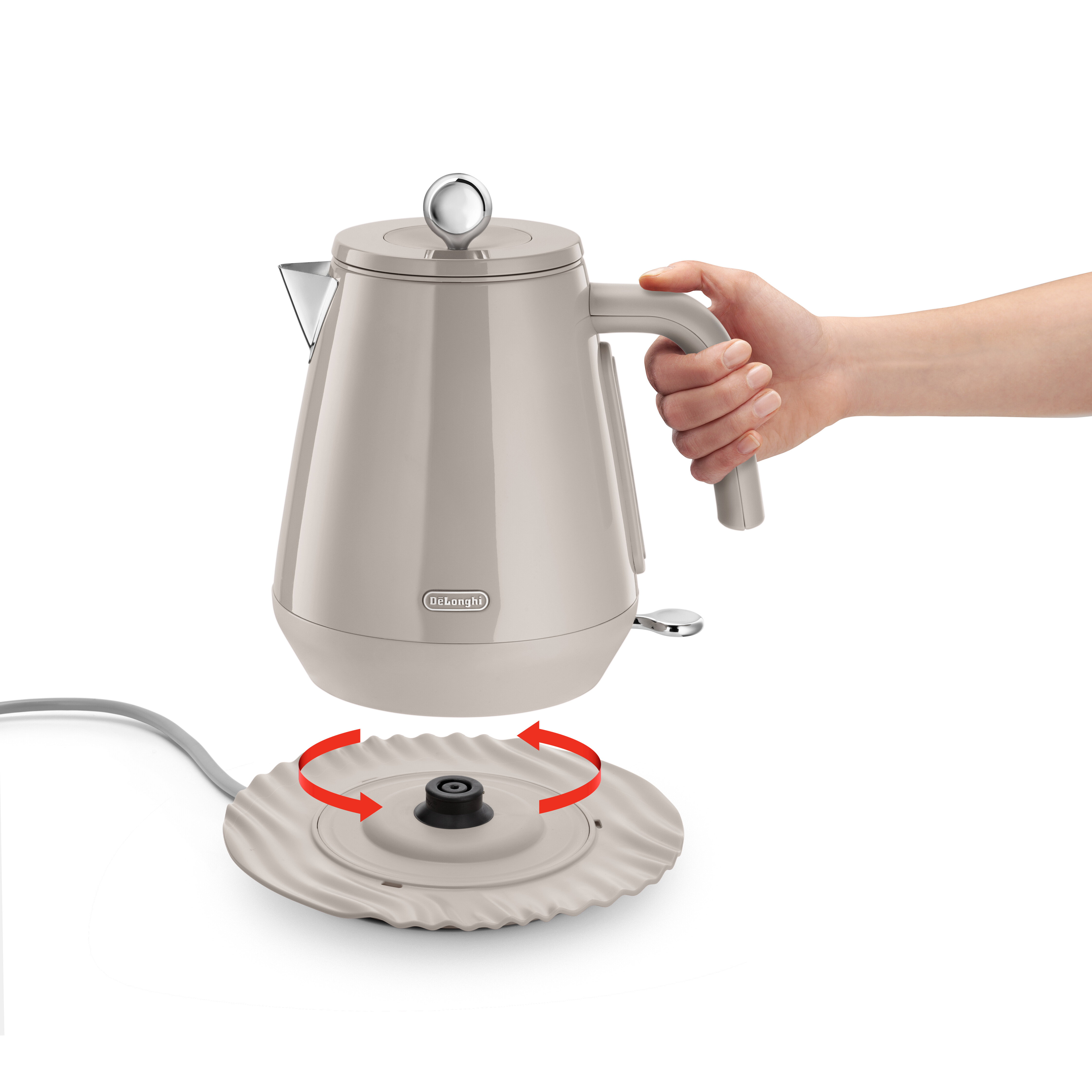 Delonghi Eclettica Rapid Boil Kettle - Cream | KBY3001.BG - Image 3