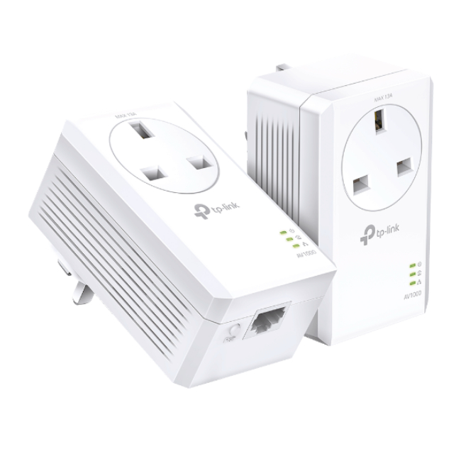 TP-Link Av1000 Gigabit Passthrough Powerline Starter Kit | TL-PA7017P-KIT TP-Link Av1000 Gigabit Passthrough Powerline Starter Kit | TL-PA7017P-KIT