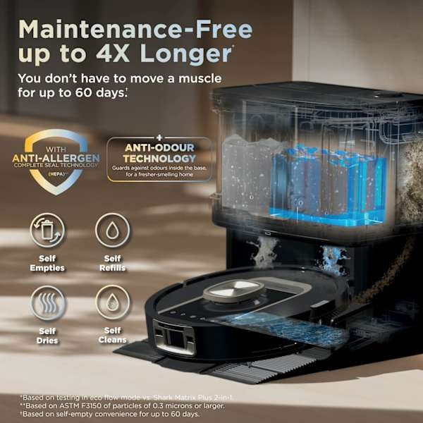 Shark ThermaCharged PowerDetect Robot Vacuum | Wet & Dry | Black | RV2900XEUK - Image 4